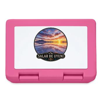 Uyuni-Salzsee Sonnenuntergang Emblem - Brotdose - Pink - Vorne