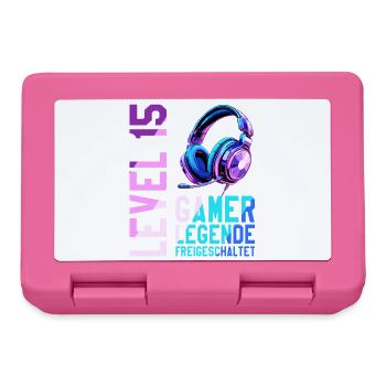 15. Geburtstag Junge Mädchen Gaming Level 15 Jahre - Brotdose - Pink - Vorne