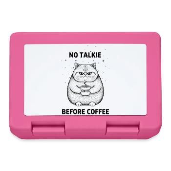 Kein Gespräch Vor Kaffee Liebhaber Katze - Brotdose - Pink - Vorne