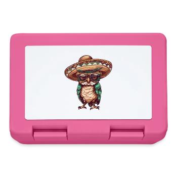 Eule Lustig Sombrero - Brotdose - Pink - Vorne