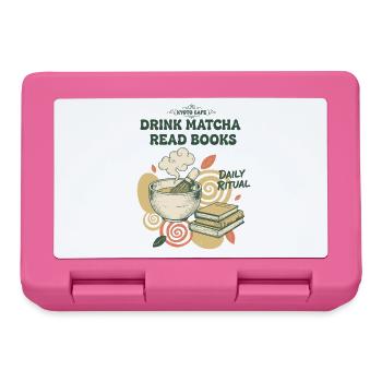 Matcha trinken, Bücher lesen, tägliches Ritual, Kyoto, Matcha. - Brotdose - Pink - Vorne