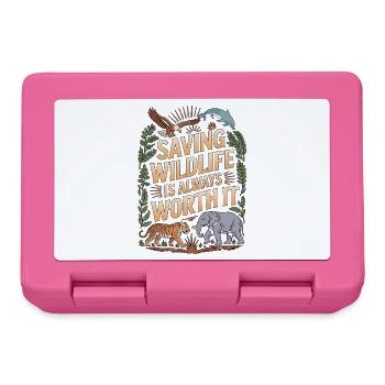 Wildlife Vet Saving Wildlife Is Always Animal Care - Lunchbox - pink - Front