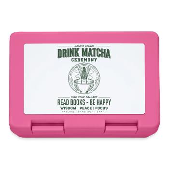Trinke Matcha-Zeremonie Lies Bücher Sei glücklich Matcha - Brotdose - Pink - Vorne