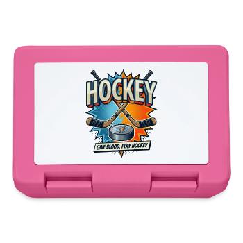 Retro Eishockey Schläger Puck Comic - Lunchbox - pink - Front