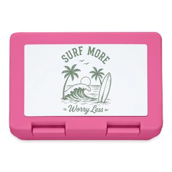 Surfez plus, inquiétez-vous, moins de vagues de vacances d’été - Boîte à goûter - rose - Devant