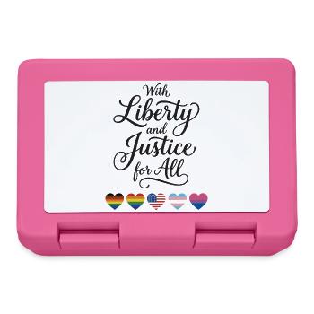 Mois de la fierté LGBTQ - Avec la liberté et la justice pour un - Boîte à goûter - rose - Devant
