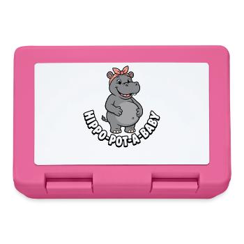 Mère enceinte Hippopotam-un-bébé Hippopotam-un-bébé Hippopotame - Boîte à goûter - rose - Devant