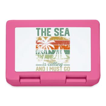 The Sea Is Calling And I Must Go Sailor Sail Capta - Lunchbox - pink - Front