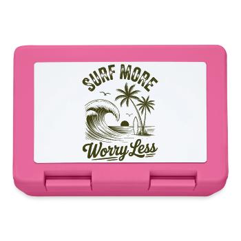 Surfez plus, inquiétez-vous, moins de vagues de vacances d’été - Boîte à goûter - rose - Devant