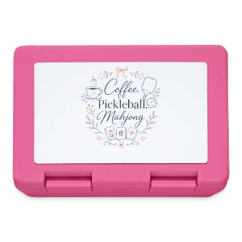 Coffee Pickleball Mahjong Game Mahj - Lunchbox - pink - Front