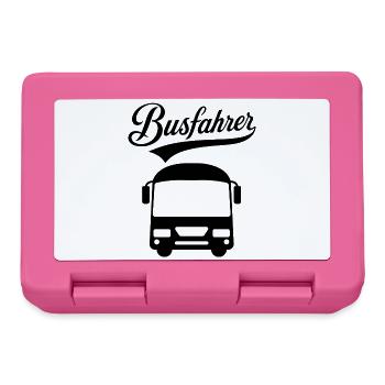 Beruf Busfahrer Text Design mit dem Bus - Brotdose - Pink - Vorne