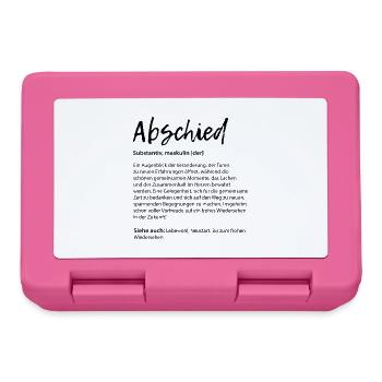Abschied Definition Kollegen Job Abschiedsgeschenk - Brotdose - Pink - Vorne