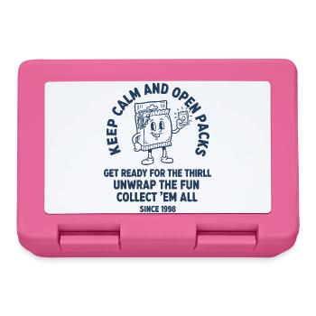 Restez calmes et ouvrez les paquets, collectionnez-les tous, échangez - Boîte à goûter - rose - Devant