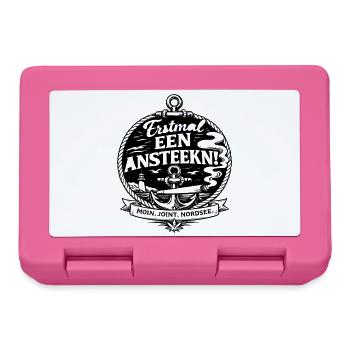 Plattdeutsch Kiffer Humor Nordsee Moin Spruch - Brotdose - Pink - Vorne