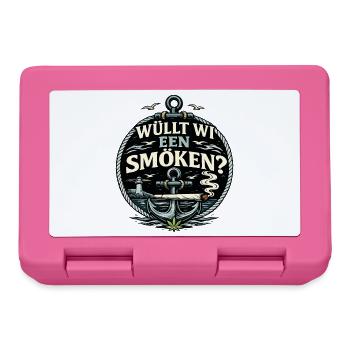 Plattdeutsch Kiffer Humor Nordsee Moin Spruch - Brotdose - Pink - Vorne