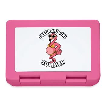 Fille enceinte, été, plage, flamant rose - Boîte à goûter - rose - Devant