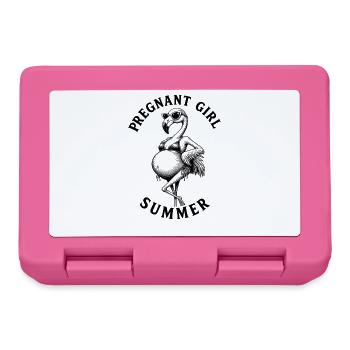 Fille enceinte, été, plage, flamant rose - Boîte à goûter - rose - Devant