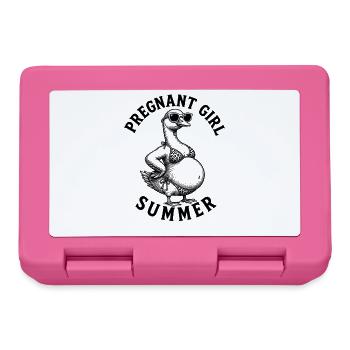 Fille enceinte, plage d’été, oie, drôle, S - Boîte à goûter - rose - Devant