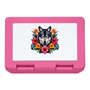 Wolf's Head Tropical Flowers - Lunchbox - pink - Front