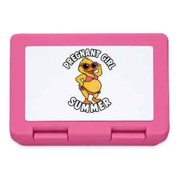 Fille enceinte, été, plage, canard, drôle, - Boîte à goûter - rose - Devant