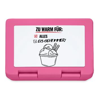 Zu Warm Für Alles -Hitzewelle -Sommer - Brotdose - Pink - Vorne