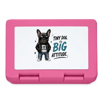 Petit chien : grande attitude, né pour être génial - Boîte à goûter - rose - Devant