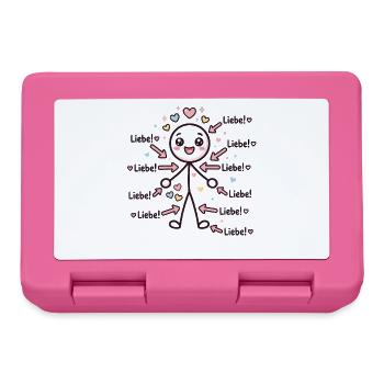 Strichmännchen Liebe Herz - Brotdose - Pink - Vorne