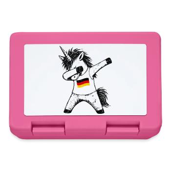 Fan de la licorne allemande qui s’applique à la dab - Boîte à goûter - rose - Devant