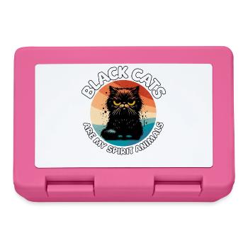 Drôles de dictons du chat noir - Boîte à goûter - rose - Devant