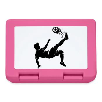Fallrückzieher Fussball Silhouette - Brotdose - Pink - Vorne
