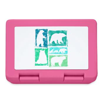 Bear Retro Graphic Vintage Animal Print - Lunchbox - pink - Front