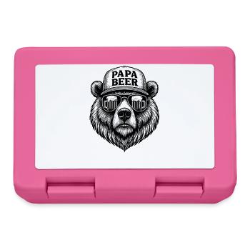 Papa Beer Father Bear Beer Humor Gift Idea - Lunchbox - pink - Front
