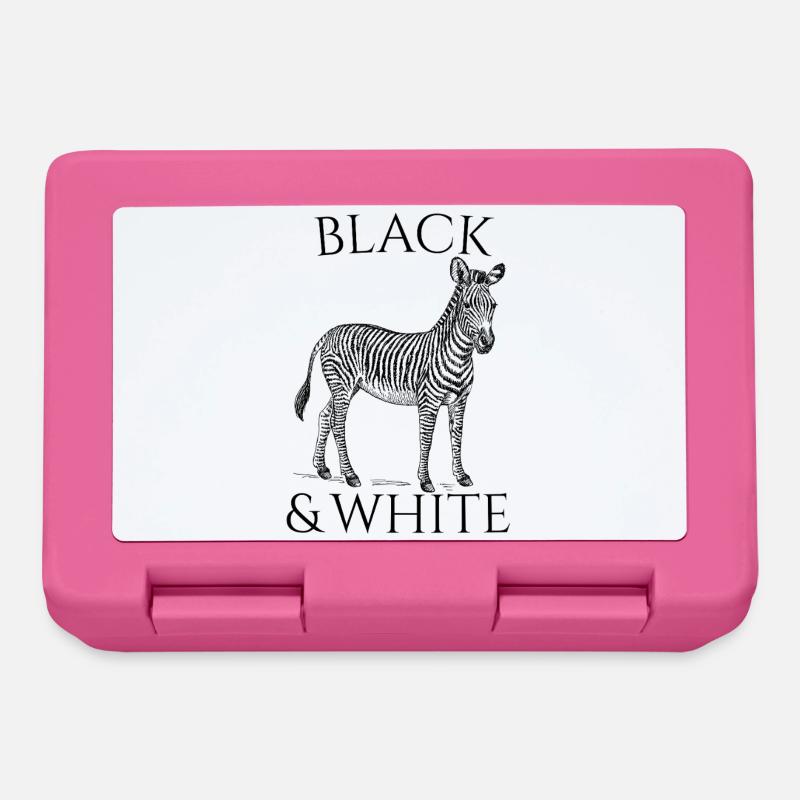 Black & White Vector Zebra – Tierdesign - Brotdose - Pink