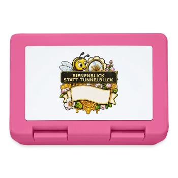 Biene Honig Imker Honigwabe Blumen Wiese Insekt - Brotdose - Pink - Vorne