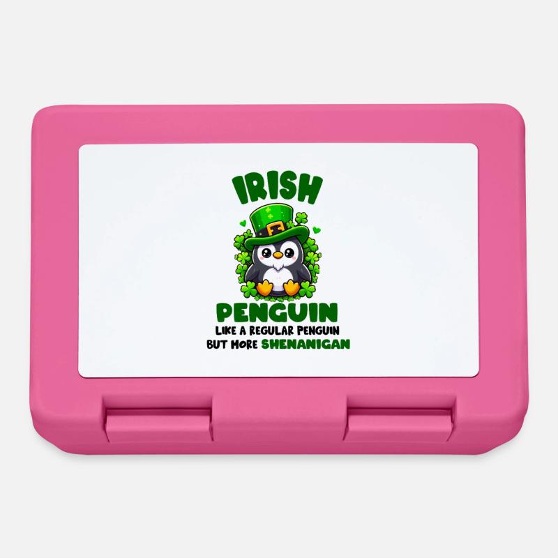 Charme irlandais du trèfle du Pingouin - Boîte à goûter - rose