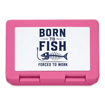 Né pour pêcher Pêcheur Shirt - Boîte à goûter - rose - Devant