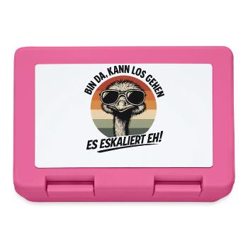Es Eskaliert Eh Strauß Vogel Party Humor Spruch - Brotdose - Pink - Vorne