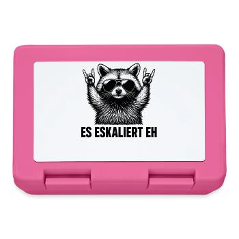 Es Eskaliert Eh Waschbär Party Spruch Humor - Brotdose - Pink - Vorne