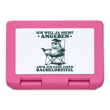Bachelortitel Capybara mit Bachelor Abschluss - Brotdose - Pink - Vorne