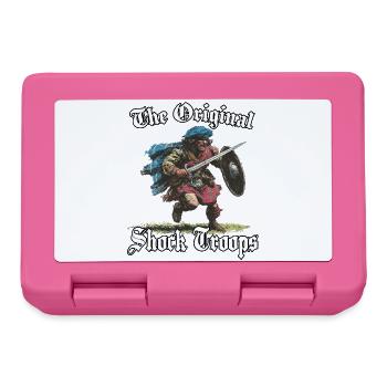 Motif humoristique du guerrier écossais de la charge des Highlands - Boîte à goûter - rose - Devant