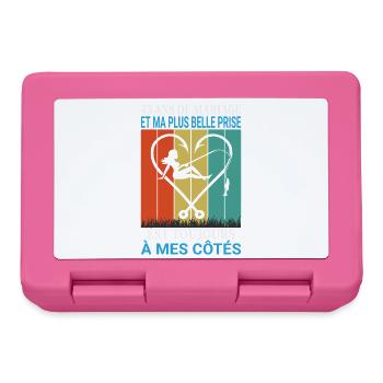 Pêche Pêcheur Cadeau humour personnalisé - Boîte à goûter - rose - Devant