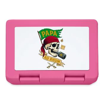 Papa Au Rhum Pirate Crâne Humour Fête Des Pères - Boîte à goûter - rose - Devant