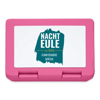 Nachteule – Funktioniere später - Brotdose - Pink - Vorne
