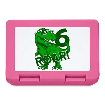 DINO 6 JAHRE DINOSAURIER 6. GEBURTSTAG - Brotdose - Pink - Vorne