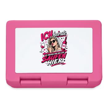 Ich heirate die anderen zum Saufen hier JGA Braut - Brotdose - Pink - Vorne