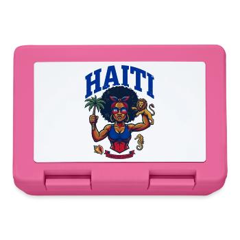 Fierté Haïti Femme Forte Afro Caraïbes - Boîte à goûter - rose - Devant