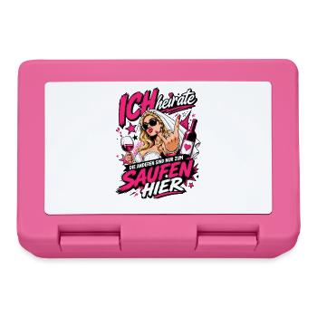 Ich heirate die anderen zum Saufen hier JGA Braut - Brotdose - Pink - Vorne
