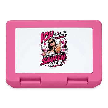 Ich heirate die anderen zum Saufen hier JGA Braut - Brotdose - Pink - Vorne
