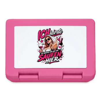 Ich heirate die anderen zum Saufen hier JGA Braut - Brotdose - Pink - Vorne