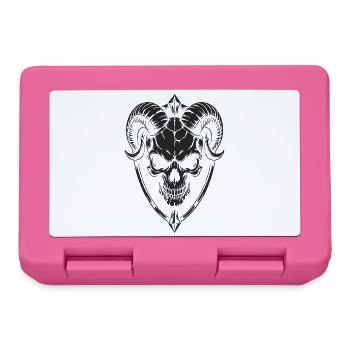 Schädel mit Hörner Widder Totenkopf - Brotdose - Pink - Vorne